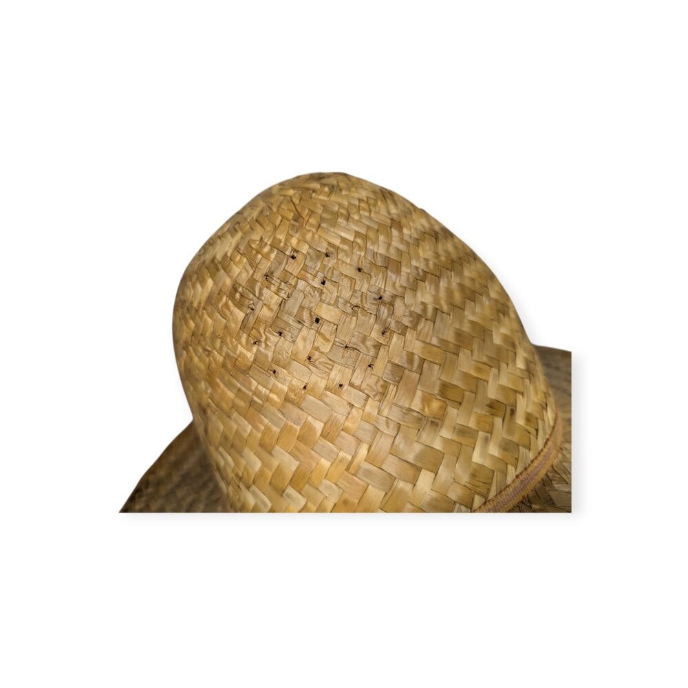 Vintage Women's Woven Straw Hat w/Tan Accent Band - Picture 6 of 14